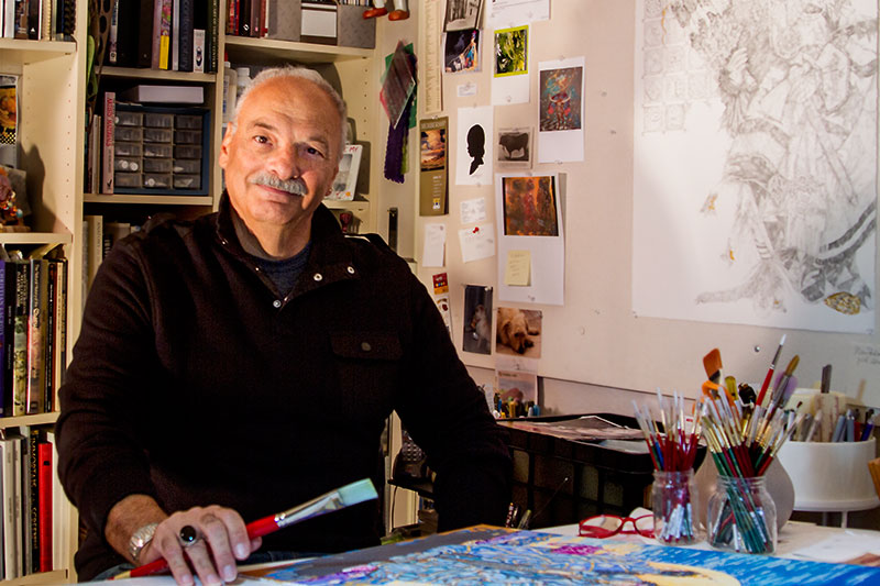 Photo of Al Tucci at work in his studio